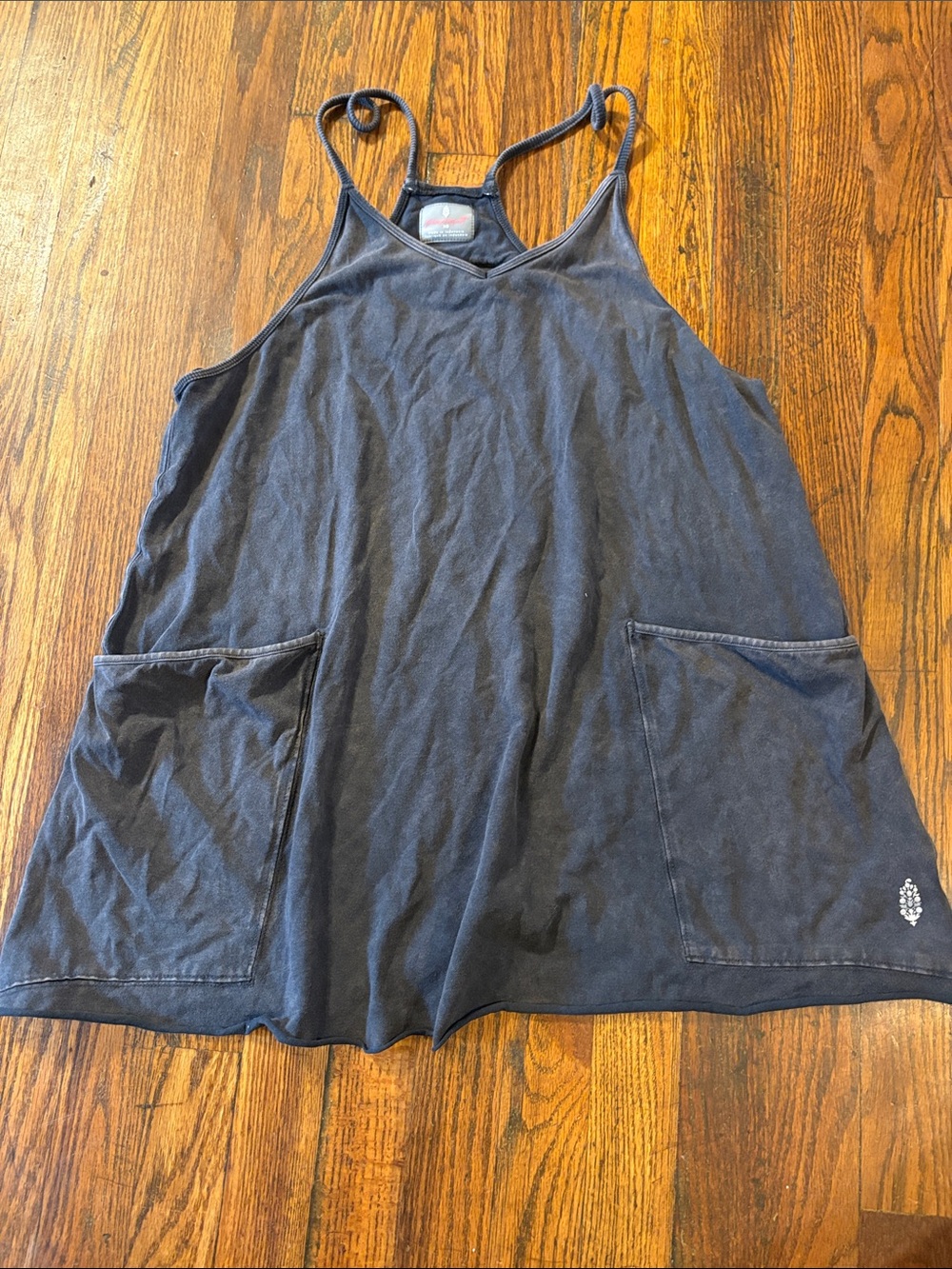 🎉Free People Gray Racerback Mini Dress with Front Pockets